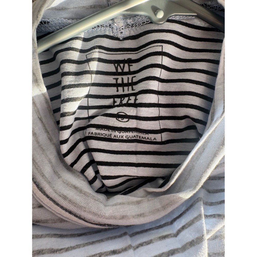 We The Free Free People Womens Small Blue Striped Long Sleeve Oversized Tee Top
